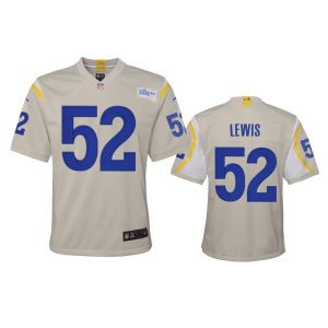 Finest Los Angeles Rams #52 Terrell Lewis Youth Game NFL Jersey - Bone