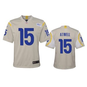 Outstanding Los Angeles Rams #15 Tutu Atwell Youth Game NFL Jersey - Bone