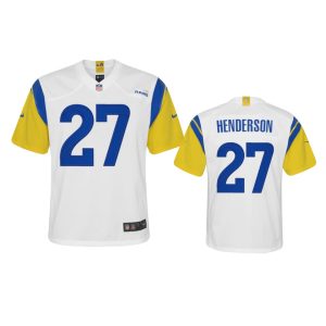 Outstanding Los Angeles Rams #27 Darrell Henderson Youth Alternate Game NFL Jersey - White
