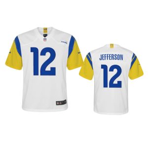 Gorgeous Los Angeles Rams #12 Van Jefferson Youth Alternate Game NFL Jersey - White
