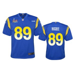 Outstanding Los Angeles Rams #89 Tyler Higbee Youth Super Bowl LVI Patch Game NFL Jersey - Royal