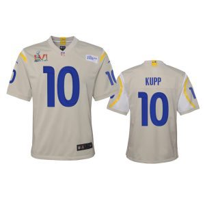 Superb Los Angeles Rams #10 Cooper Kupp Youth Super Bowl LVI Patch Game NFL Jersey - Bone