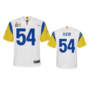 Superior Los Angeles Rams #54 Leonard Floyd Youth Super Bowl LVI Patch Alternate Game NFL Jersey - White