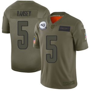 Exquisite Los Angeles Rams #5 Jalen Ramsey Youth 2019 Camo Salute To Service Limited NFL Jersey