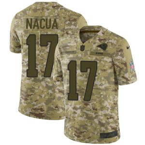 Marvelous Rams #17 Puka Nacua Camo Youth Stitched NFL Limited 2018 Salute To Service Jersey