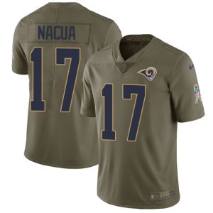 Superb Rams #17 Puka Nacua Olive Youth Stitched NFL Limited 2017 Salute To Service Jersey
