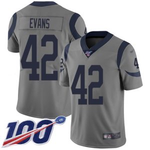 Exquisite Rams #42 Ethan Evans Gray Youth Stitched NFL Limited Inverted Legend 100th Season Jersey