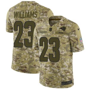 Marvelous Rams #23 Kyren Williams Camo Youth Stitched NFL Limited 2018 Salute To Service Jersey