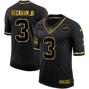 Superior Los Angeles Rams #3 Odell Beckham Jr. Men's 2020 Salute To Service Golden Limited NFL Jersey Black