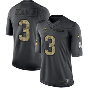 High quality Rams #3 Odell Beckham Jr. Black Men's Stitched NFL Limited 2016 Salute to Service Jersey
