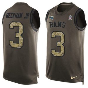 Superb Rams #3 Odell Beckham Jr. Green Men's Stitched NFL Limited Salute To Service Tank Top Jersey