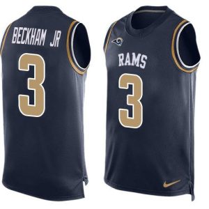 High quality Rams #3 Odell Beckham Jr. Navy Blue Team Color Men's Stitched NFL Limited Tank Top Jersey