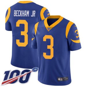 Finest Rams #3 Odell Beckham Jr. Royal Blue Alternate Men's Stitched NFL 100th Season Vapor Limited Jersey
