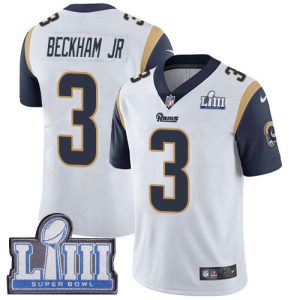 Exquisite Rams #3 Odell Beckham Jr. White Super Bowl LIII Bound Men's Stitched NFL Vapor Untouchable Limited Jersey