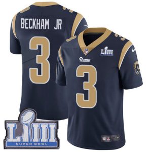 Superior Rams #3 Odell Beckham Jr. Navy Blue Team Color Super Bowl LIII Bound Men's Stitched NFL Vapor Untouchable Limited Jersey