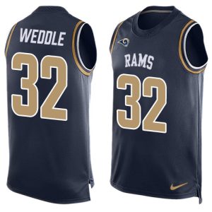 Marvelous Rams #32 Eric Weddle Navy Blue Team Color Men's Stitched NFL Limited Tank Top Jersey