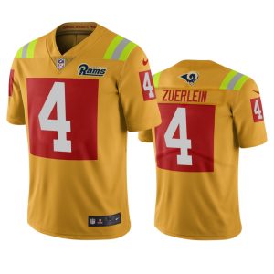 Finest Los Angeles Rams #4 Greg Zuerlein Gold Vapor Limited City Edition NFL Jersey