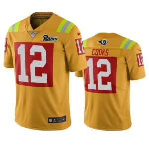 Superb Los Angeles Rams #12 Brandin Cooks Gold Vapor Limited City Edition NFL Jersey