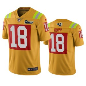 Exquisite Los Angeles Rams #18 Cooper Kupp Gold Vapor Limited City Edition NFL Jersey
