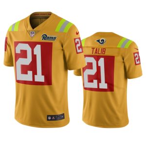 Premium Los Angeles Rams #21 Aqib Talib Gold Vapor Limited City Edition NFL Jersey