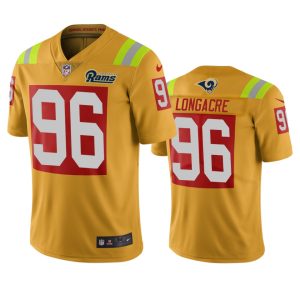 Exceptional Los Angeles Rams #96 Matt Longacre Gold Vapor Limited City Edition NFL Jersey