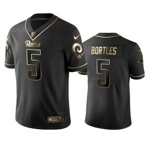 Exceptional Rams #5 Blake Bortles Black Golden Limited Edition Stitched NFL Jersey