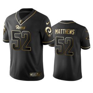 Superior Rams #52 Clay Matthews Black Golden Limited Edition Stitched NFL Jersey