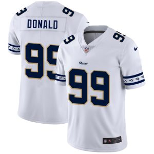 Exceptional Los Angeles Rams #99 Aaron Donald White Team Logo Vapor Limited NFL Jersey