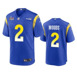 Superior Los Angeles Rams #2 Robert Woods Men's Super Bowl LVI Patch Game NFL Jersey - Royal