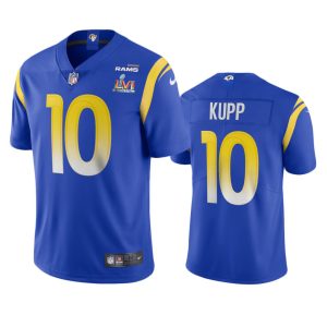 Exquisite Los Angeles Rams #10 Cooper Kupp Men's Super Bowl LVI Patch Vapor Limited NFL Jersey - Royal