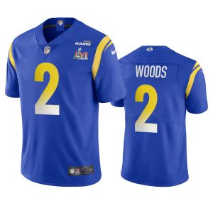 Superior Los Angeles Rams #2 Robert Woods Men's Super Bowl LVI Patch Vapor Limited NFL Jersey - Royal