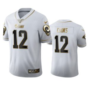 Superior Los Angeles Rams #12 Brandin Cooks Men's White Golden Edition Vapor Limited NFL 100 Jersey