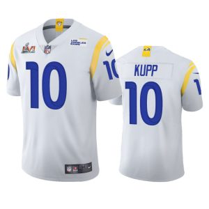 Superior Los Angeles Rams #10 Cooper Kupp Men's Super Bowl LVI Patch 2021 Vapor Limited NFL Jersey - White