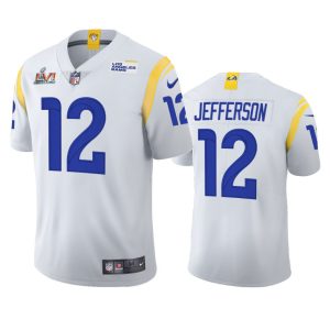 Superior Los Angeles Rams #12 Van Jefferson Men's Super Bowl LVI Patch 2021 Vapor Limited NFL Jersey - White