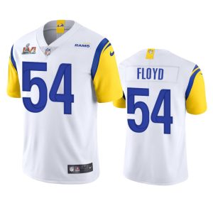 Premium Los Angeles Rams #54 Leonard Floyd Men's Super Bowl LVI Patch Alternate Vapor Limited NFL Jersey - White