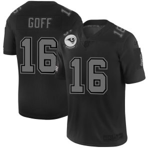 Finest Los Angeles Rams #16 Jared Goff Men's Black 2019 Salute to Service Limited Stitched NFL Jersey