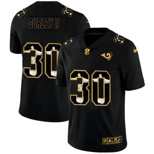 High quality Los Angeles Rams #30 Todd Gurley II Men's Carbon Black Vapor Cristo Redentor Limited NFL Jersey