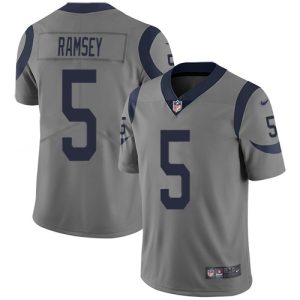 Finest Rams #5 Jalen Ramsey Gray Men's Stitched NFL Limited Inverted Legend Jersey
