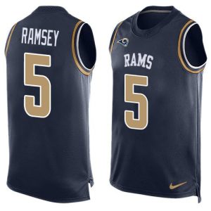 Premium Rams #5 Jalen Ramsey Navy Blue Team Color Men's Stitched NFL Limited Tank Top Jersey