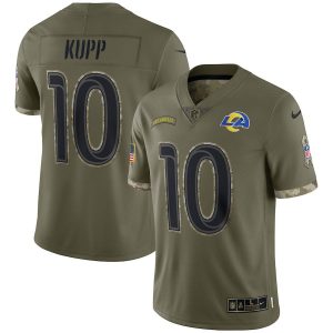 Finest Los Angeles Rams #10 Cooper Kupp Men's 2022 Salute To Service Limited Jersey - Olive