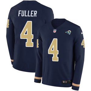 Finest Rams #4 Jordan Fuller Navy Blue Team Color Men's Stitched NFL Limited Therma Long Sleeve Jersey