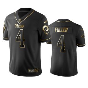 High quality Rams #4 Jordan Fuller Black Golden Limited Edition Stitched NFL Jersey