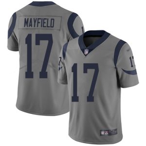 Premium Rams #17 Baker Mayfield Gray Men's Stitched NFL Limited Inverted Legend Jersey