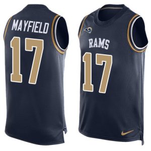 Marvelous Rams #17 Baker Mayfield Navy Blue Team Color Men's Stitched NFL Limited Tank Top Jersey