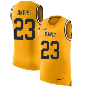 Superb Rams #23 Cam Akers Gold Men's Stitched NFL Limited Rush Tank Top Jersey