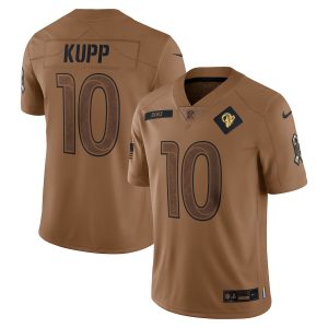 Outstanding Los Angeles Rams #10 Cooper Kupp Men's 2023 Salute To Service Limited Jersey - Brown