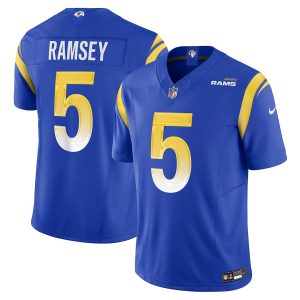 Finest Los Angeles Rams #5 Jalen Ramsey Men's Royal Vapor F.U.S.E. Limited Jersey