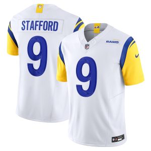 Outstanding Los Angeles Rams #9 Matthew Stafford Men's White Vapor F.U.S.E. Limited Jersey