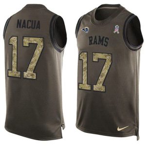 Marvelous Rams #17 Puka Nacua Green Men's Stitched NFL Limited Salute To Service Tank Top Jersey