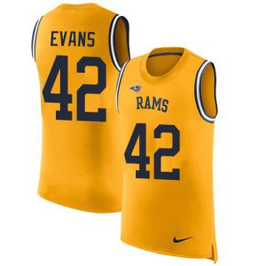 High quality Rams #42 Ethan Evans Gold Men's Stitched NFL Limited Rush Tank Top Jersey